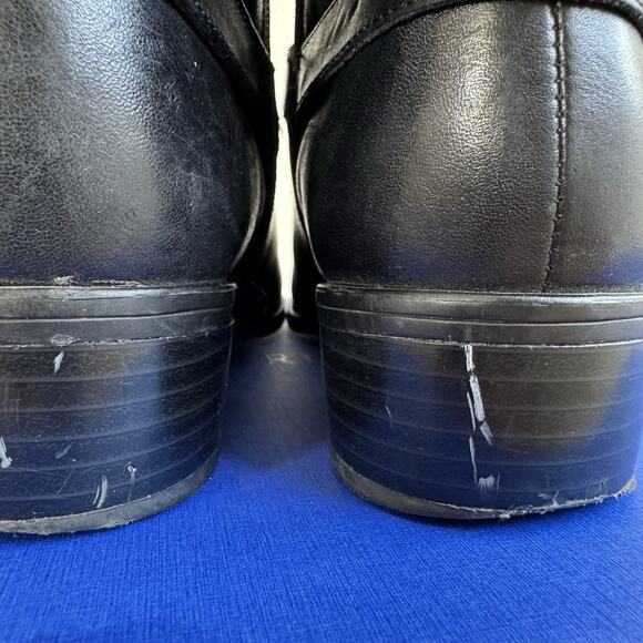 Ralph Lauren Margo Black Leather Zip Up Moto Ankle Boots Size 8.5 - Picture 7 of 16